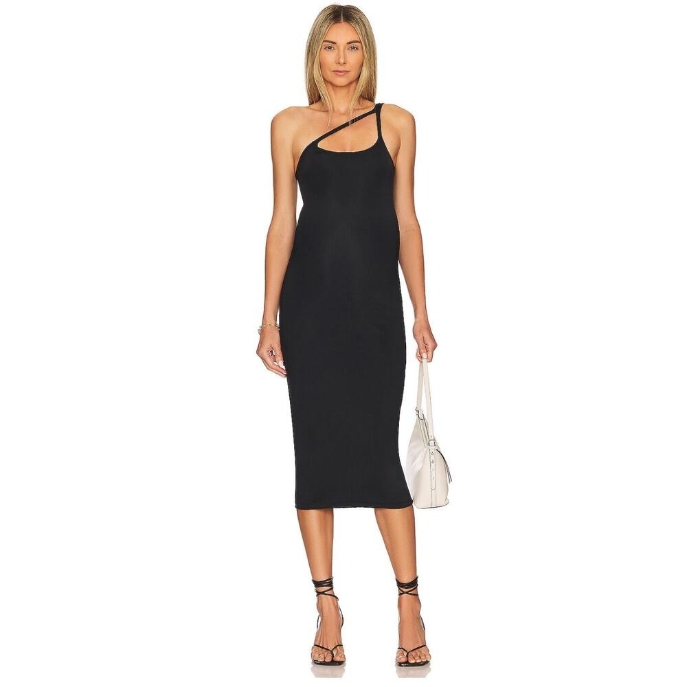 Bumpsuit The Chloe Strappy Cutout Maternity Midi Dress Black XS